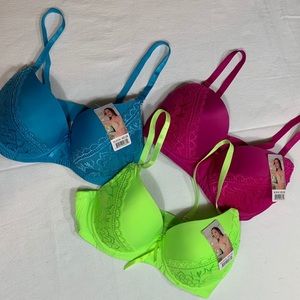3 colorful bras